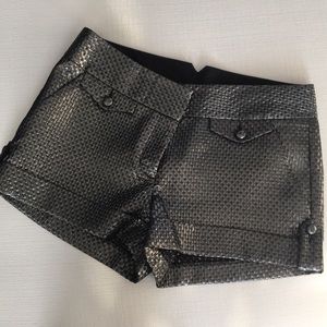 Express Silver Textured Shorts